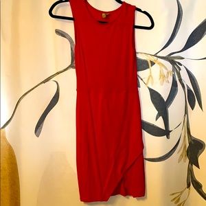 ASOS Red Bodycon Asymmetrical Hem Dress